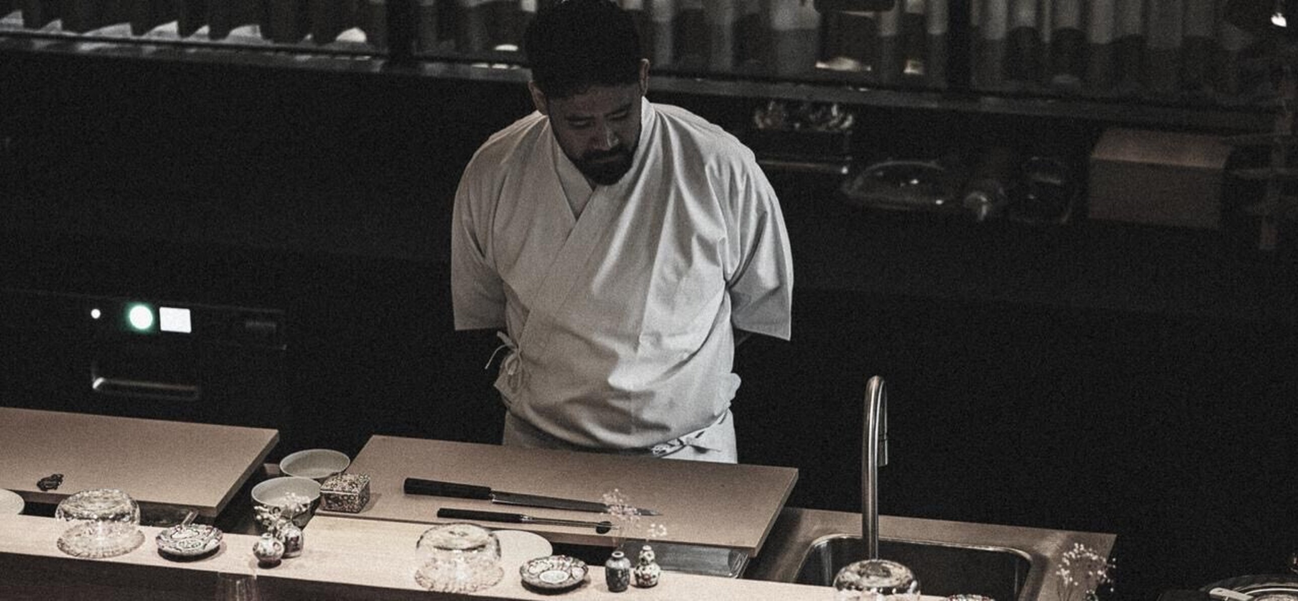 Sākas omakase counter inside the Wintercircus, Ghent