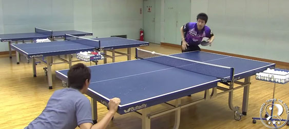 Asset photograph: Mizutani service action