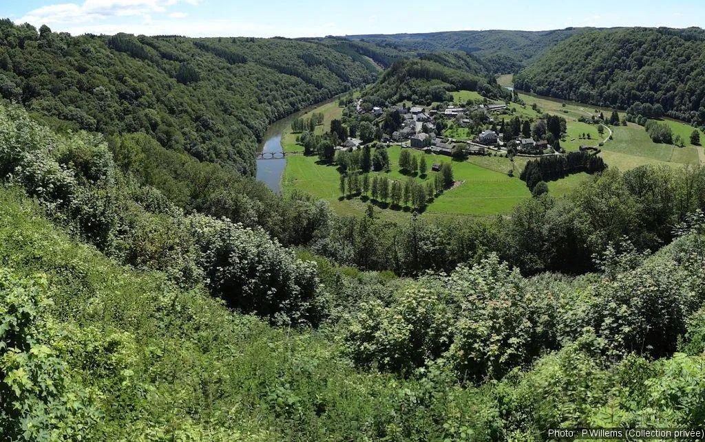 Panorama over Frahan and the Semois loop from Rochehaut