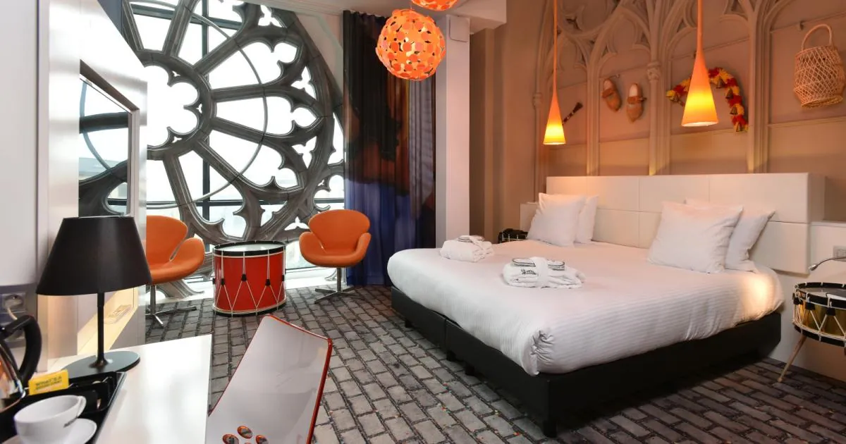 Martin's Dream Hotel, a 19th-century neo-Gothic former chapel converted into a four-star hotel in Mons