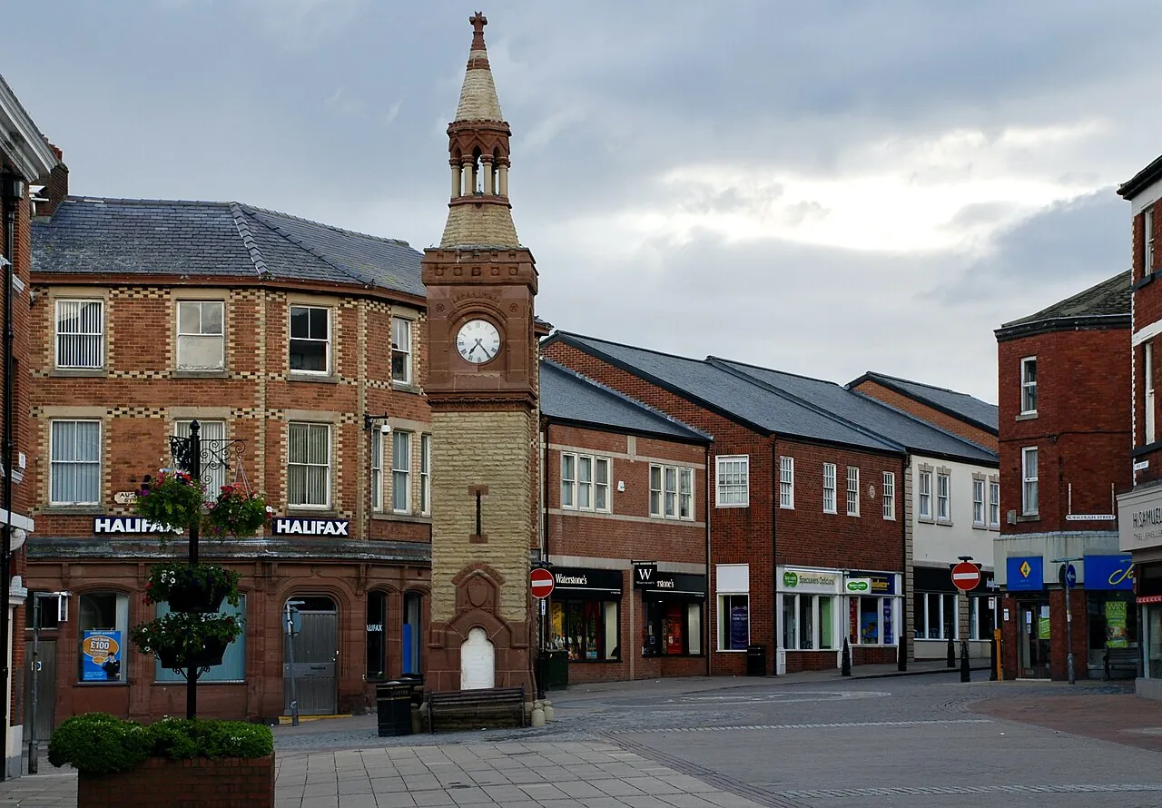 Ormskirk clock tower in market square