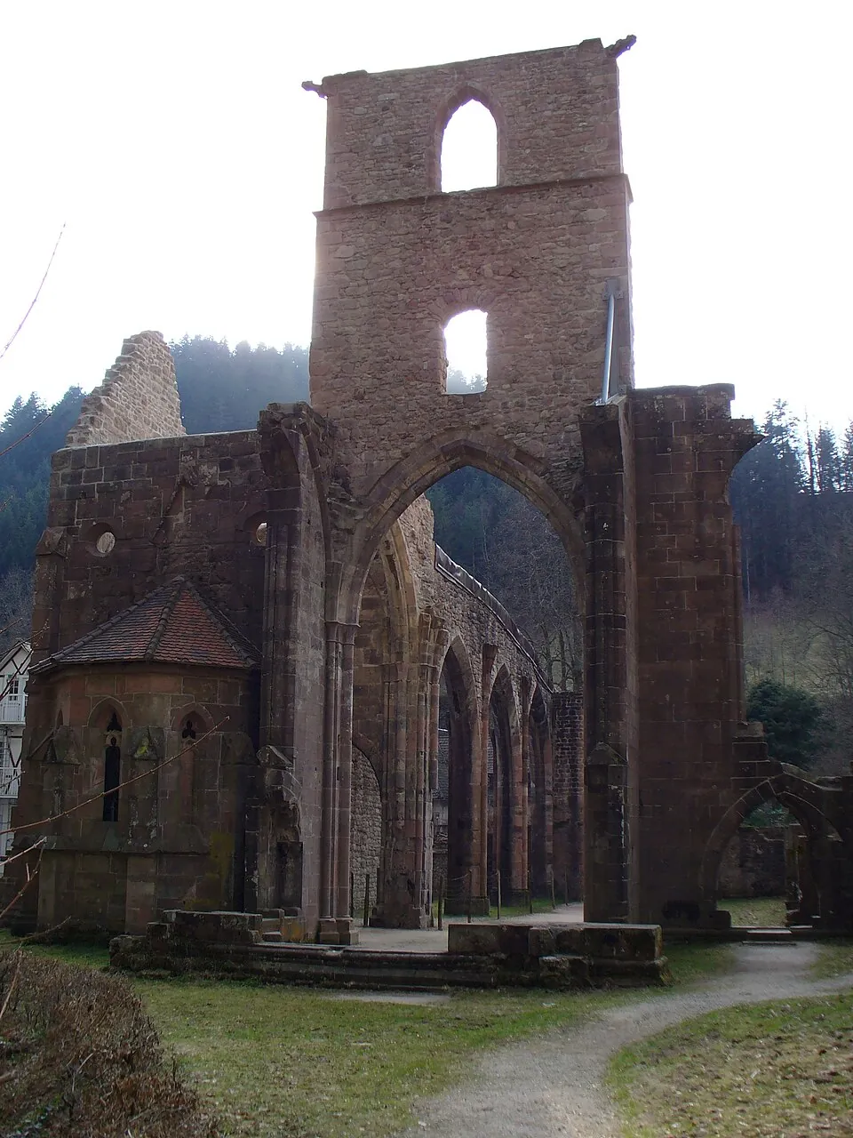 Ruins of Kloster Allerheiligen above the waterfalls
