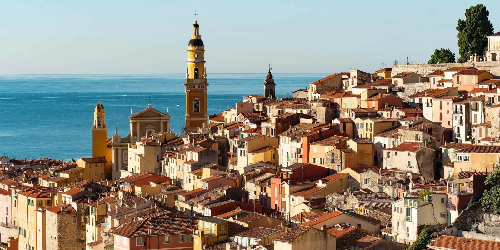 Menton old town from above the Quai Bonaparte