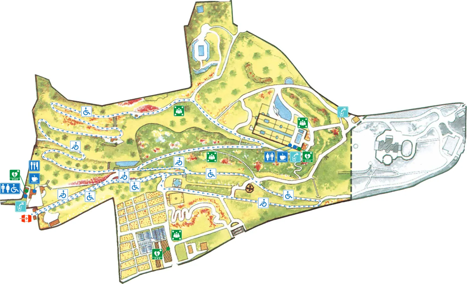Villa Taranto botanical garden map, Verbania