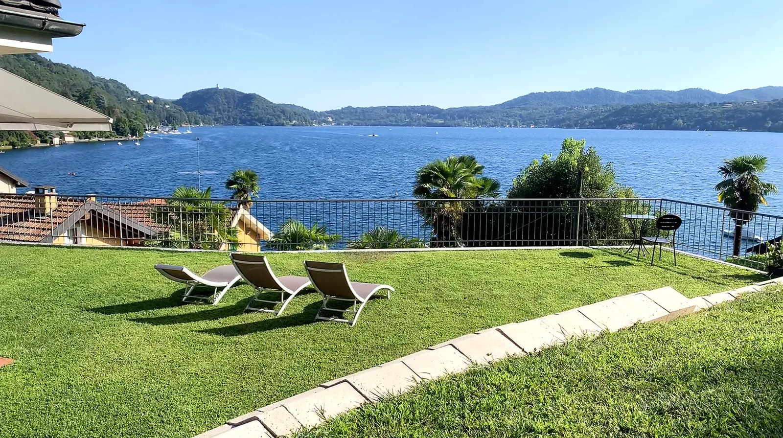 Villa Pinin terrace overlooking Lake Orta