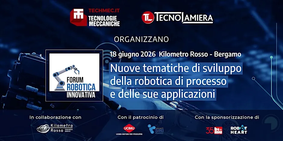 Forum Robotica Innovativa 2026 — Kilometro Rosso event banner showing the robotics forum theme
