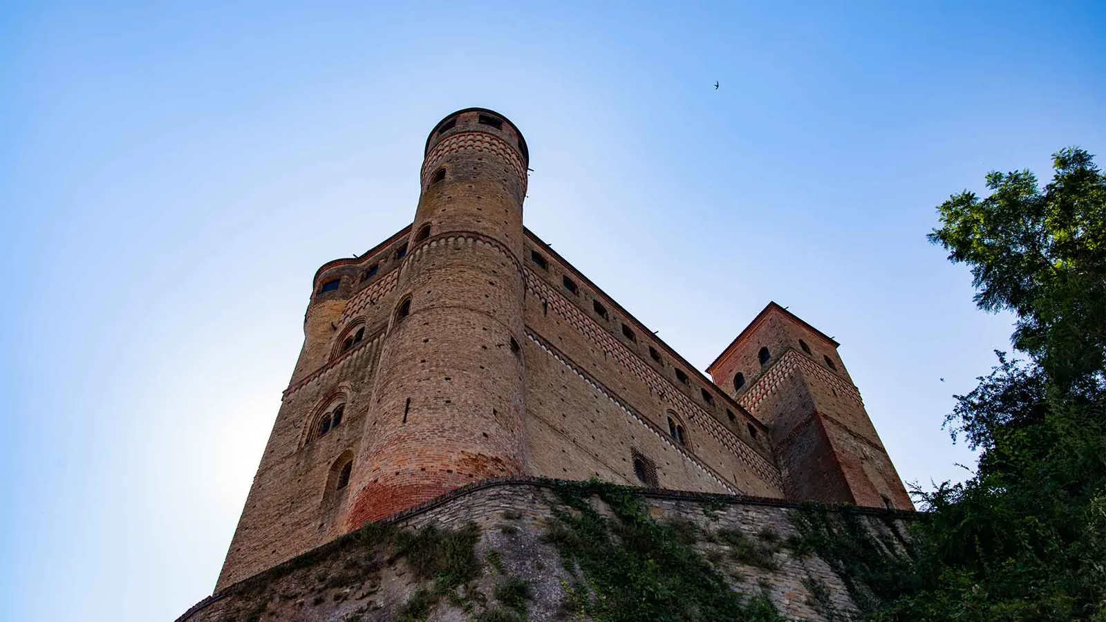 Castle of Serralunga d'Alba viewed from below
