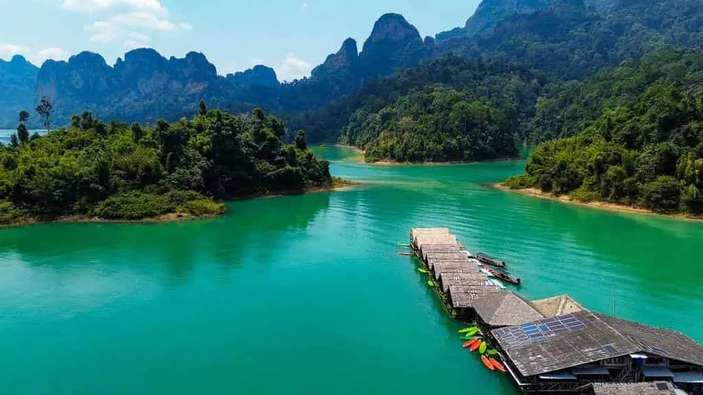 Floating raft house on Cheow Lan Lake, Khao Sok National Park