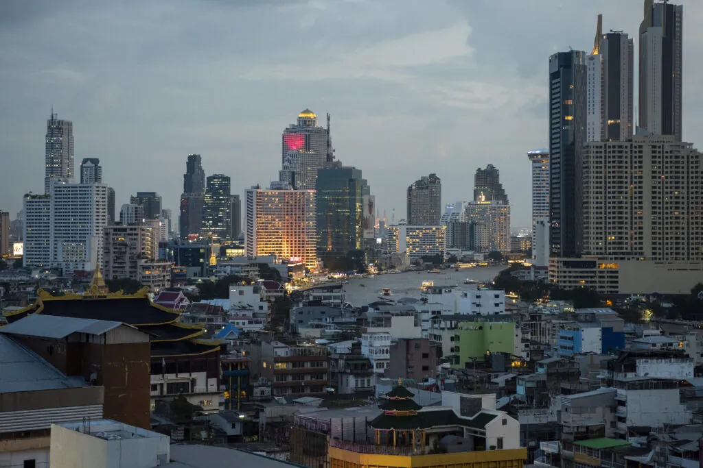 Bangkok skyline over Chinatown and the city