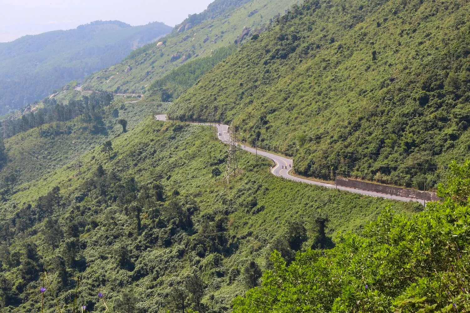Hai Van Pass coastal mountain road on motorbike