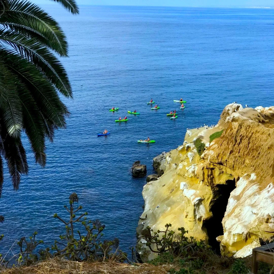 Sea cave kayaking at La Jolla