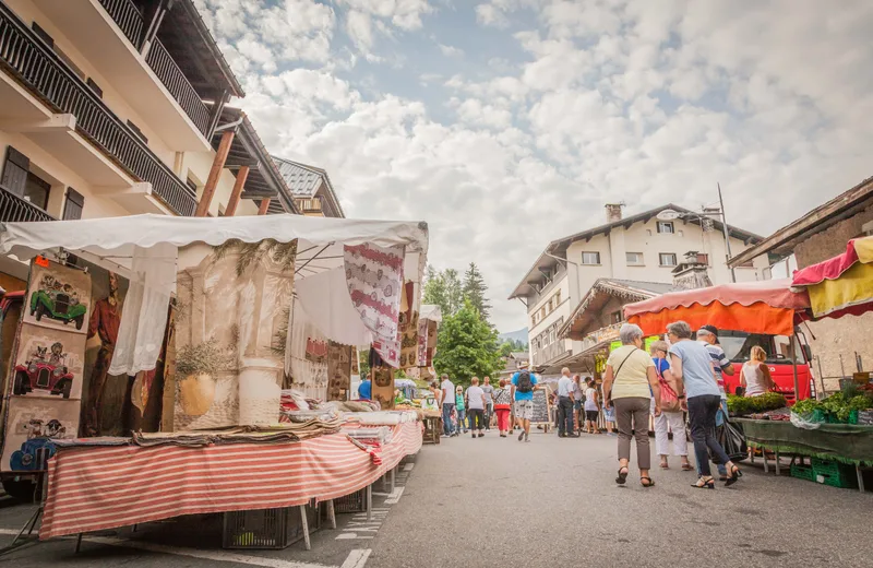 Megève Friday market — cheese, charcuterie, local produce