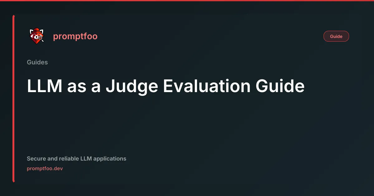 promptfoo LLM-as-judge
