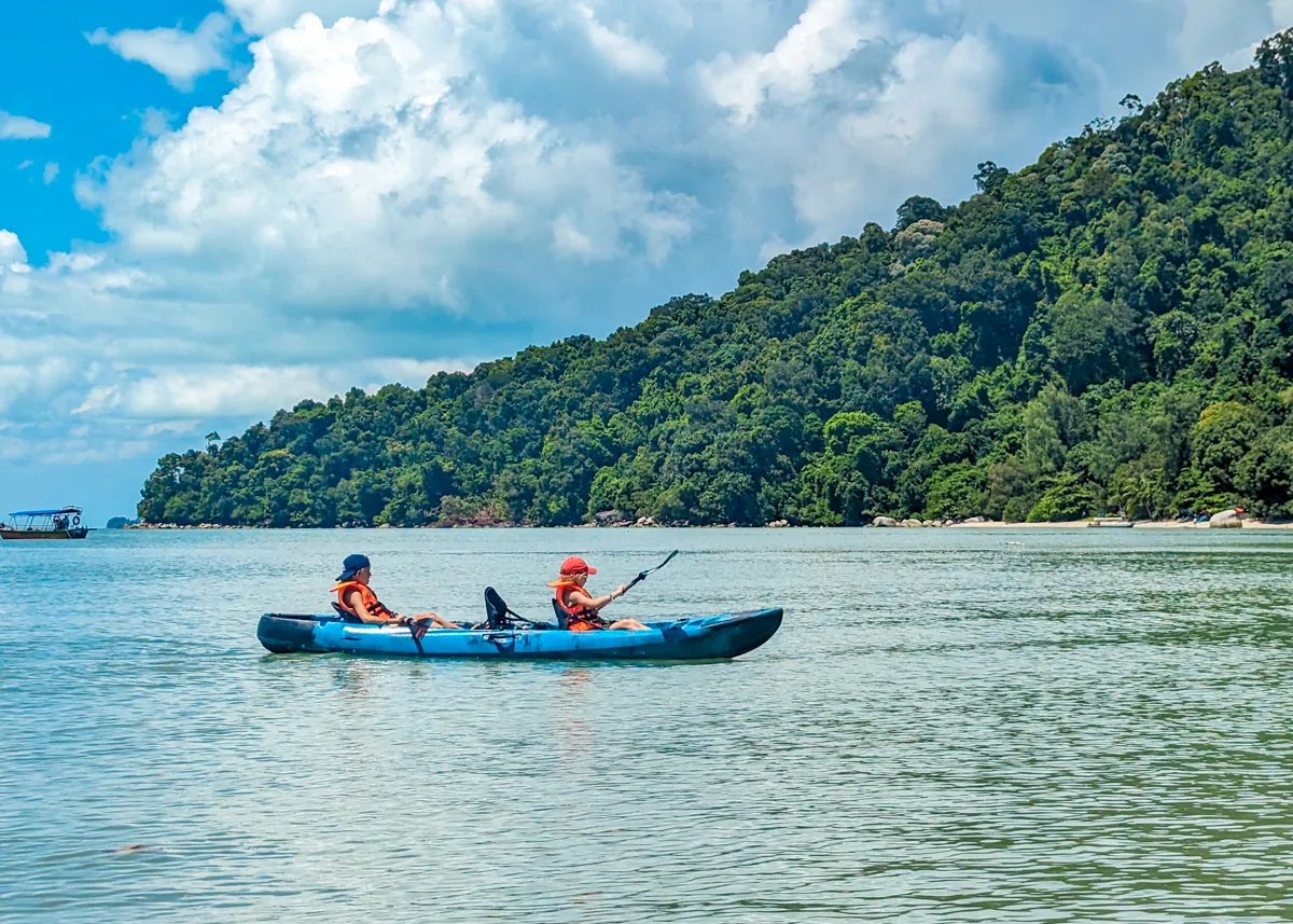 Kayaking the coastline of Penang National Park, Teluk Bahang