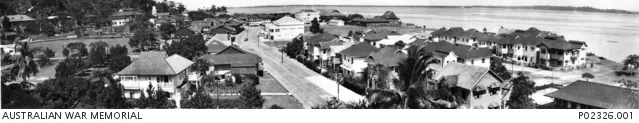 Sandakan shophouse port, North Borneo, 1941