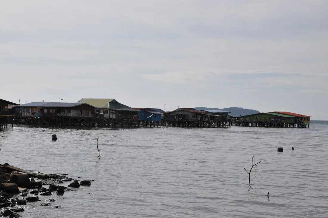 Buli Sim Sim stilt water village over Sandakan Bay
