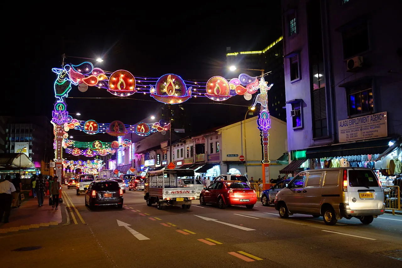 Deepavali street light-up in Little India, Singapore