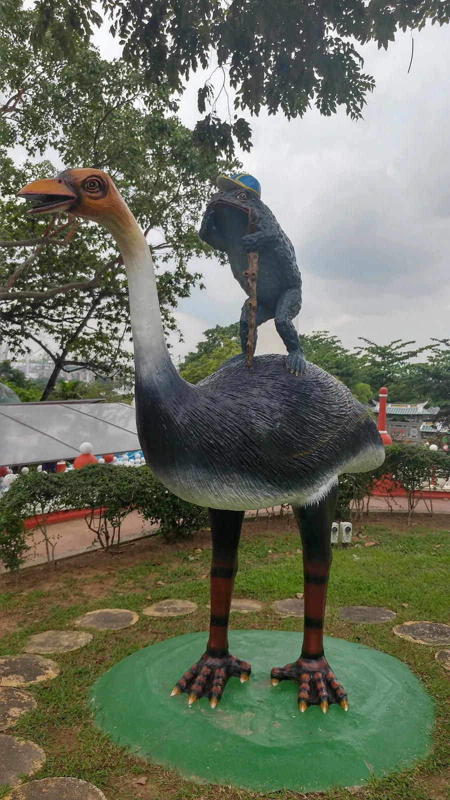 Lurid mythological statues at Haw Par Villa