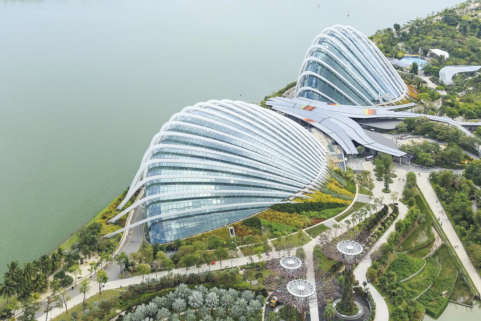 The Cloud Forest and Flower Dome at Gardens by the Bay