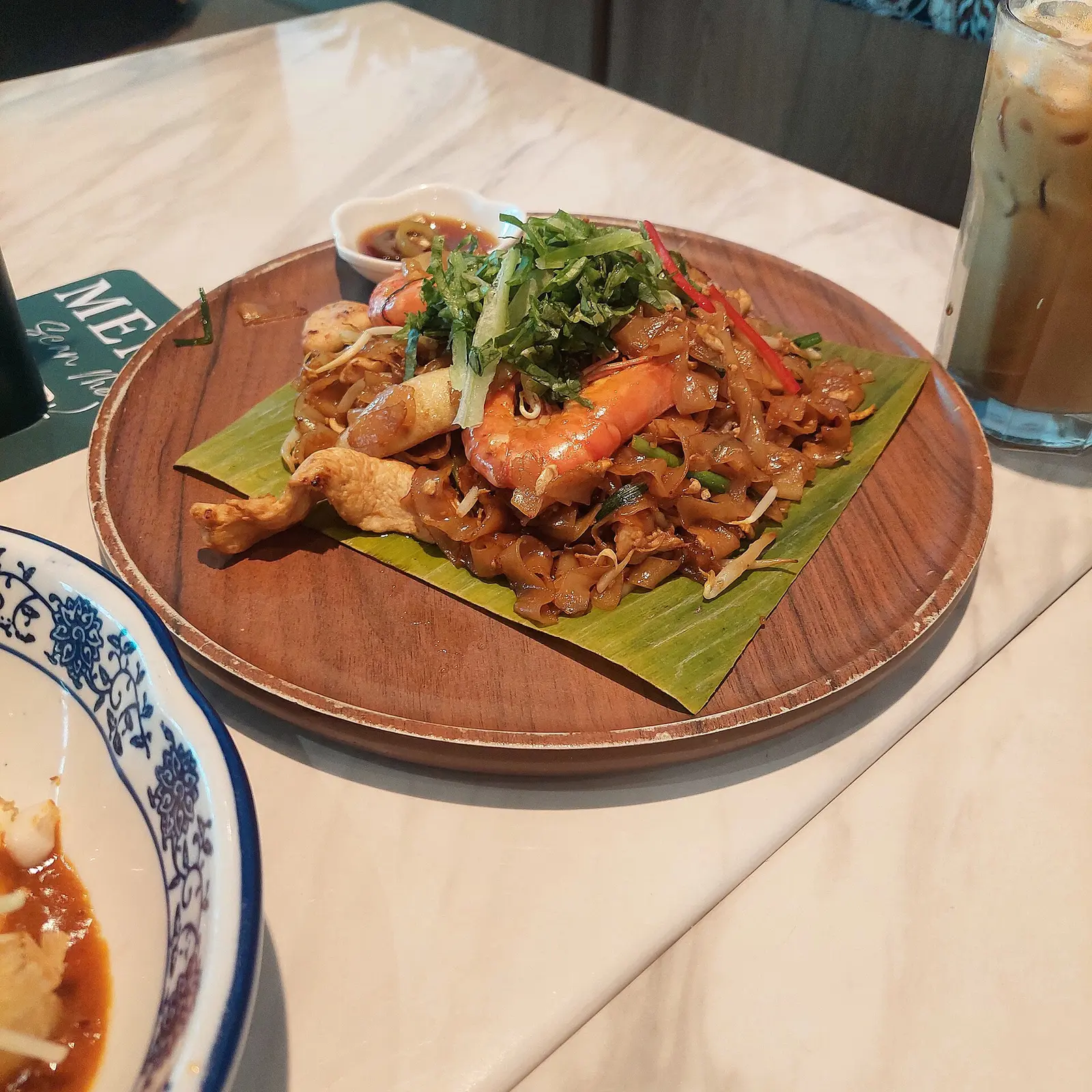 A plate of charcoal-wok'd char koay teow with prawns, George Town, Penang