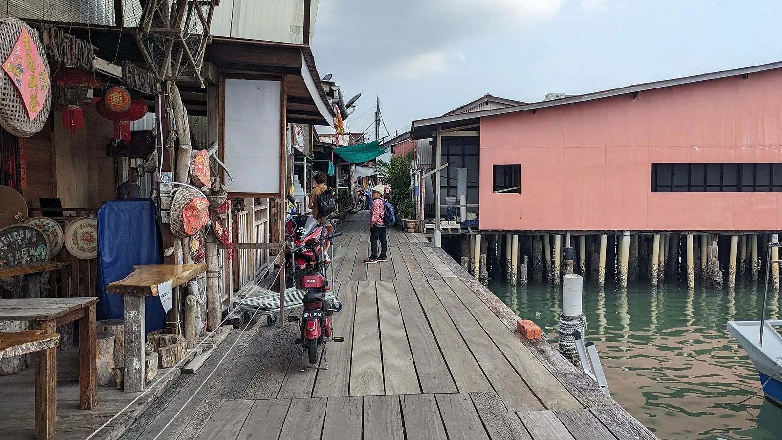 The stilt houses and wooden walkway of Chew Jetty, George Town