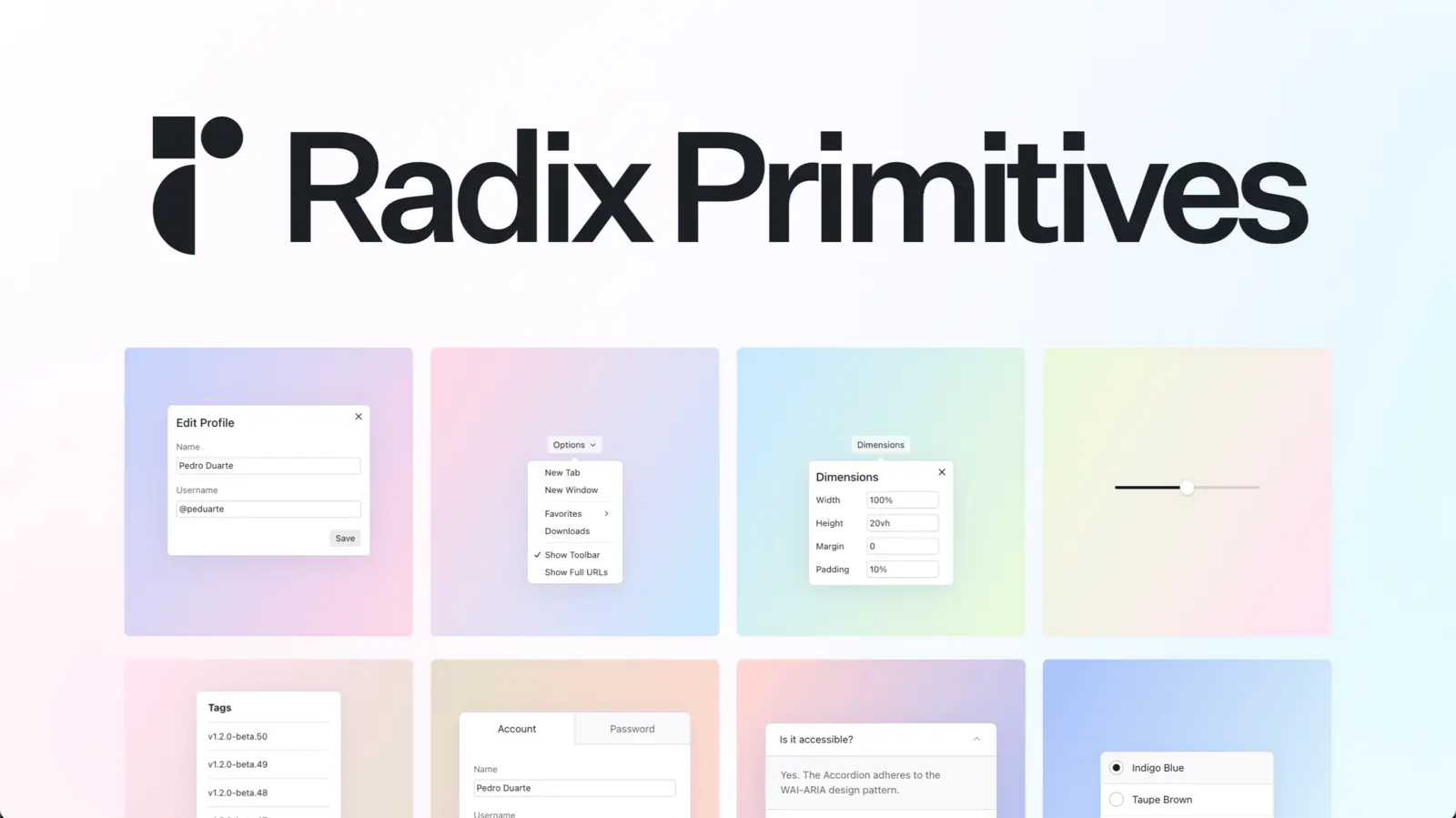 Radix Primitives documentation card