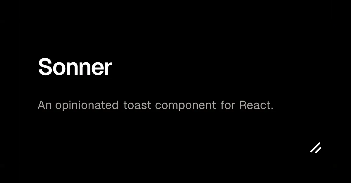 shadcn/ui documentation card for the Sonner component