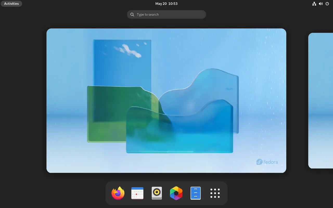 A GNOME Shell desktop session on Fedora Workstation