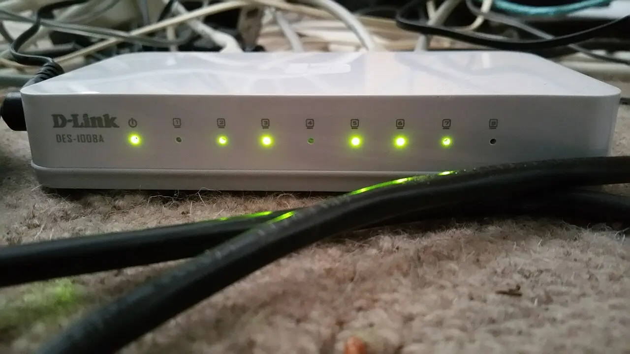 An Ethernet switch with populated ports