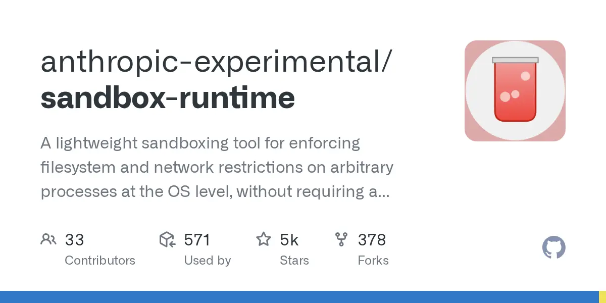anthropic-experimental/sandbox-runtime repository card