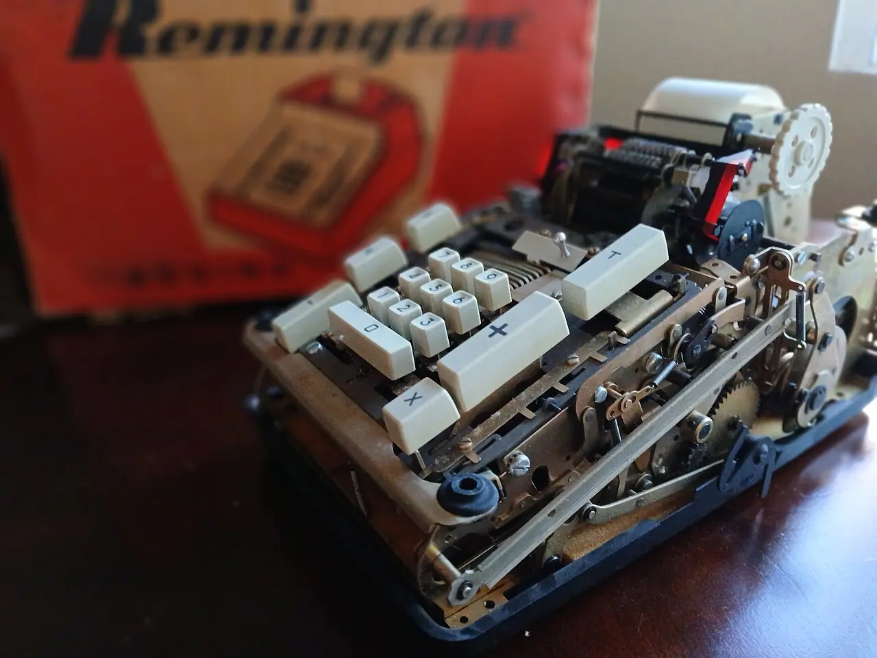 A Remington model 102 mechanical adding machine