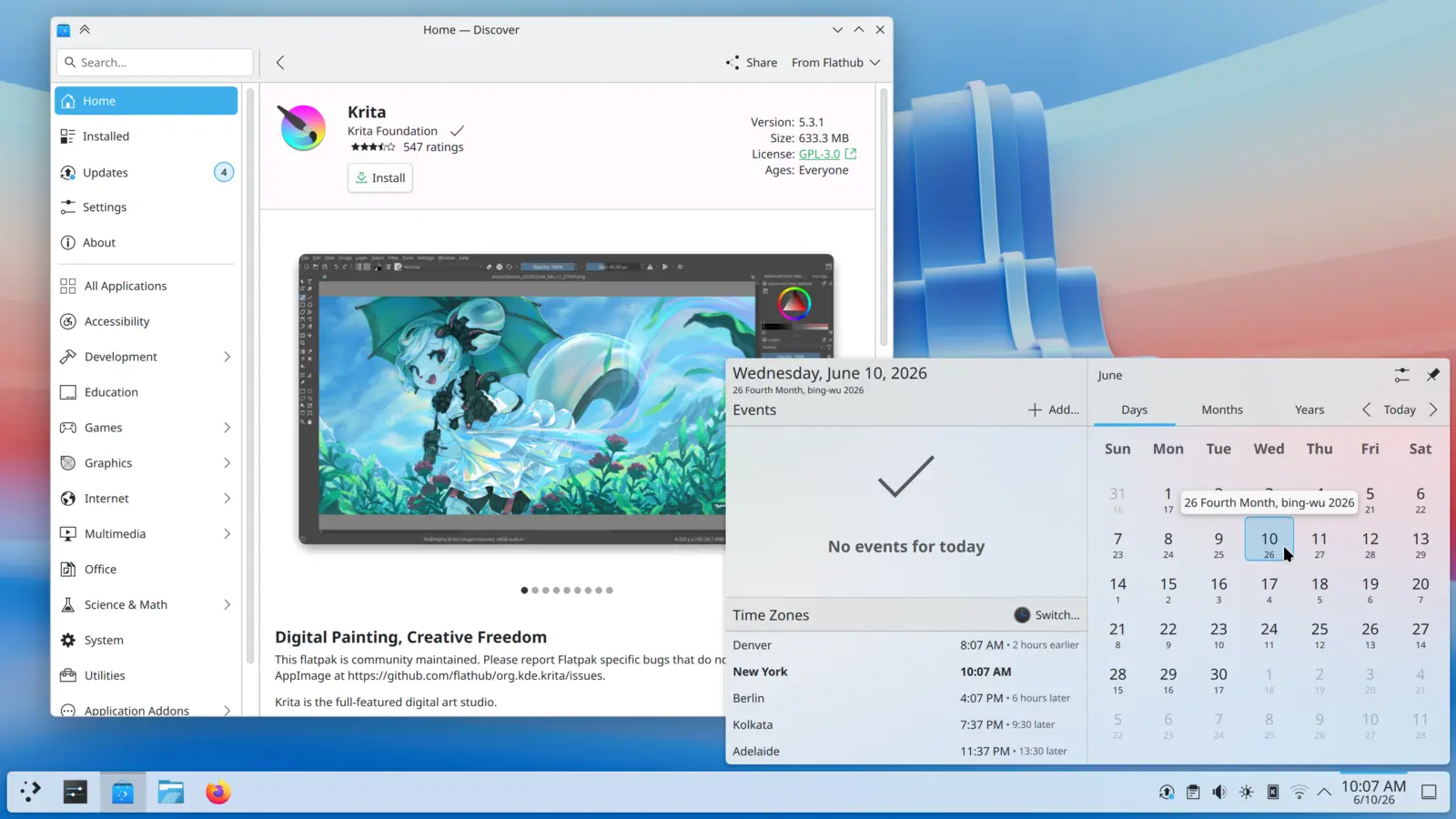 KDE Plasma 6.7 desktop