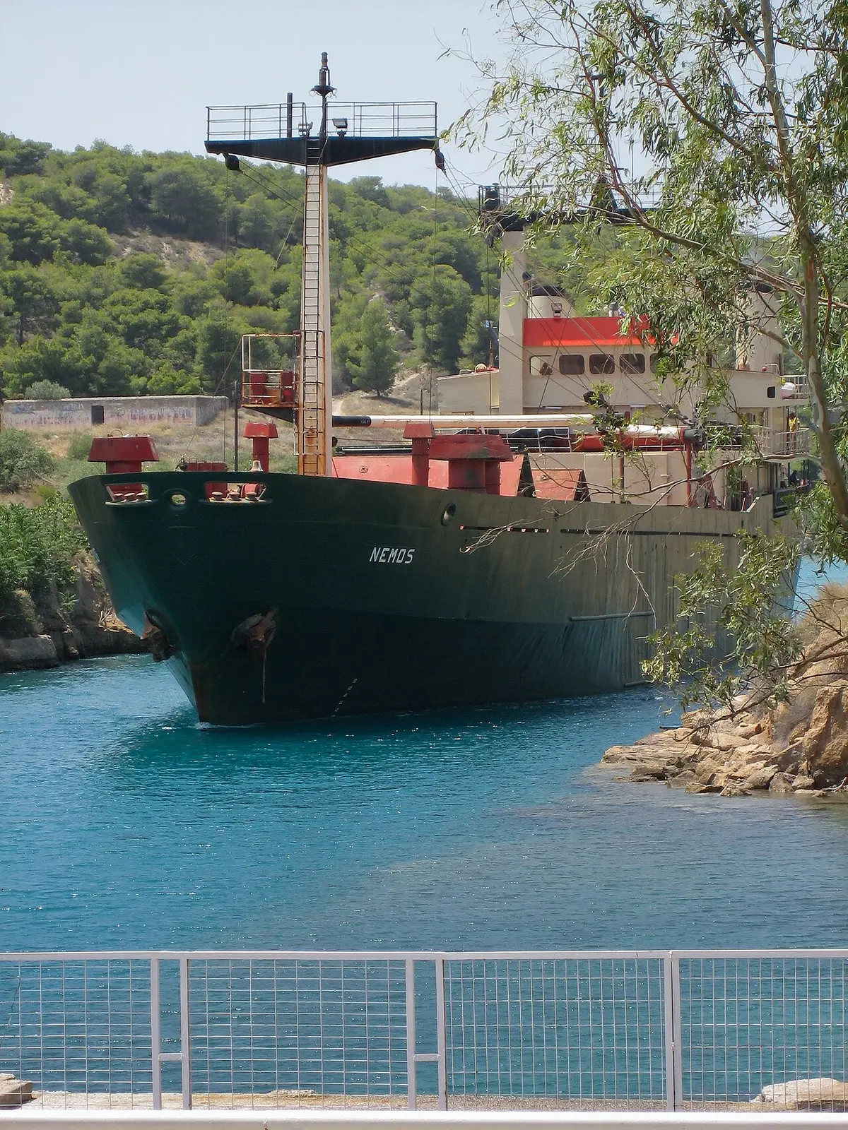 The Corinth Canal cut through rock