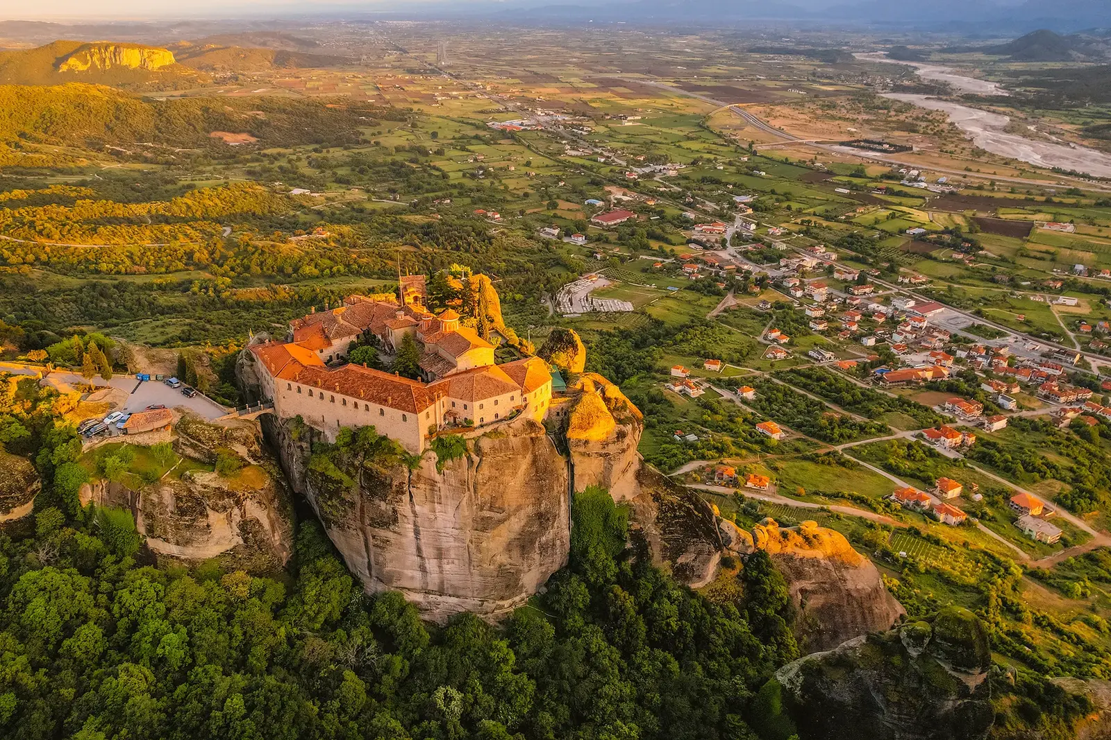 A monastery perched on the rock pillars of Meteora