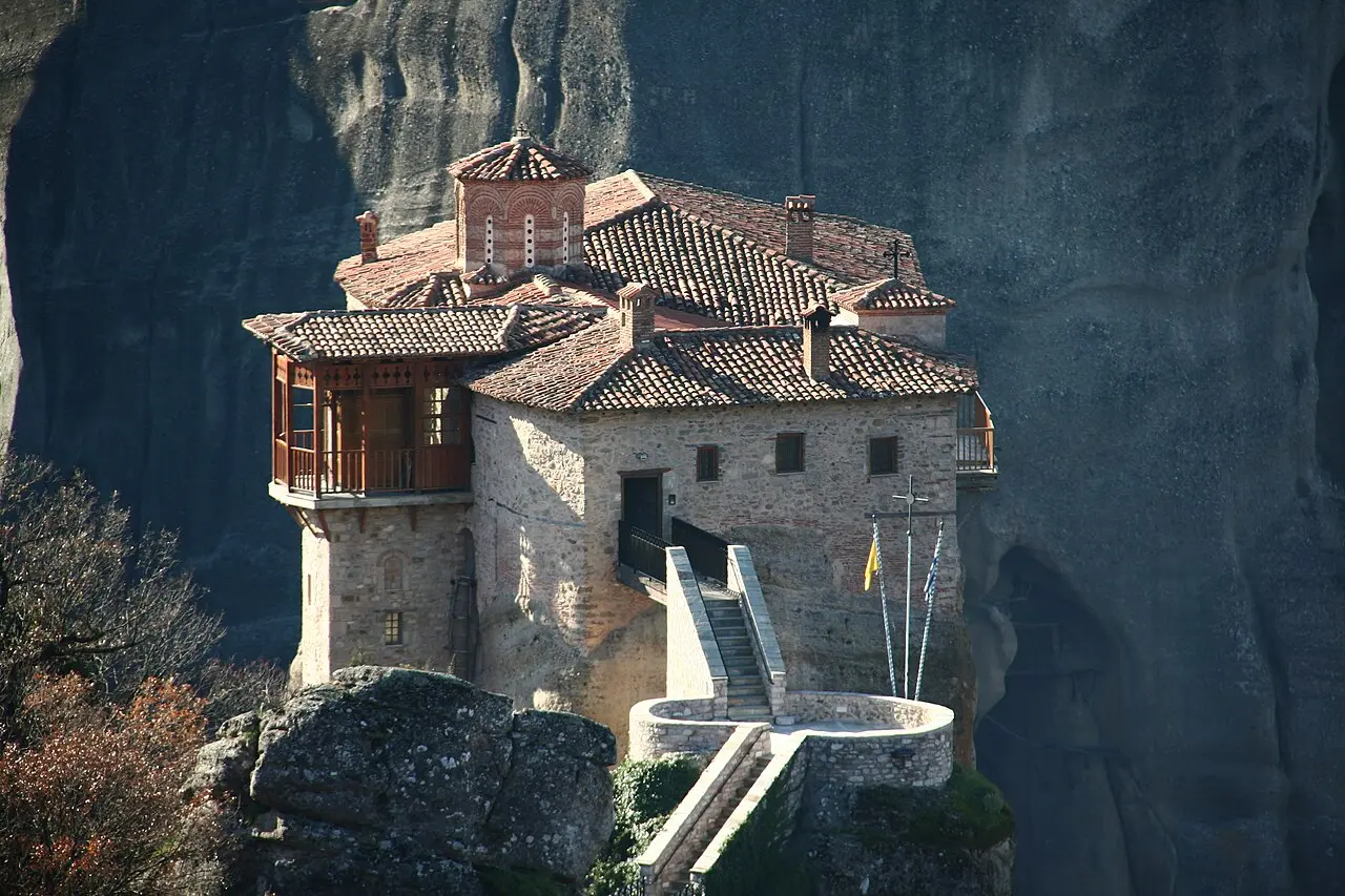 Roussanou monastery on its rock
