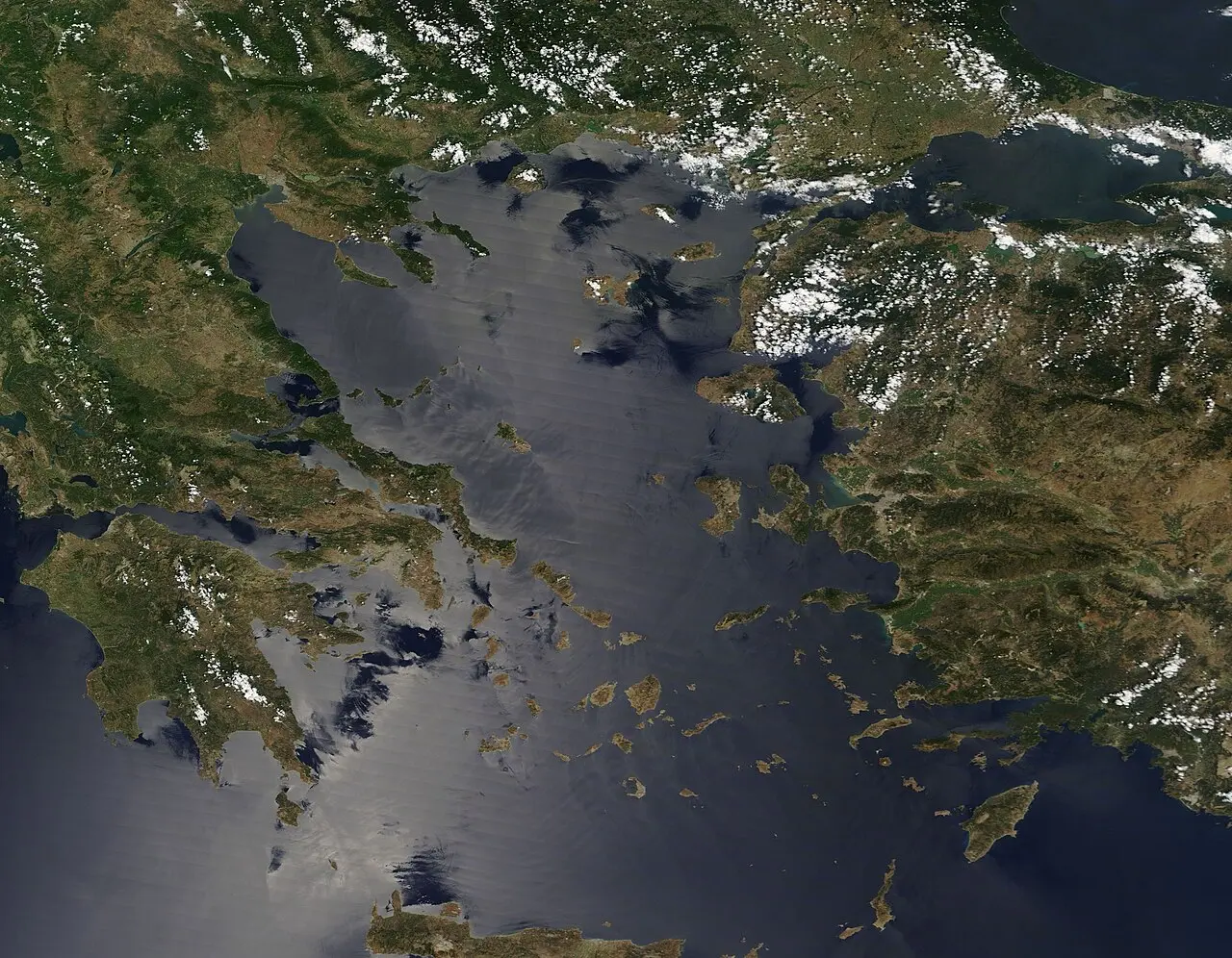 Wind-driven waves on the Aegean Sea