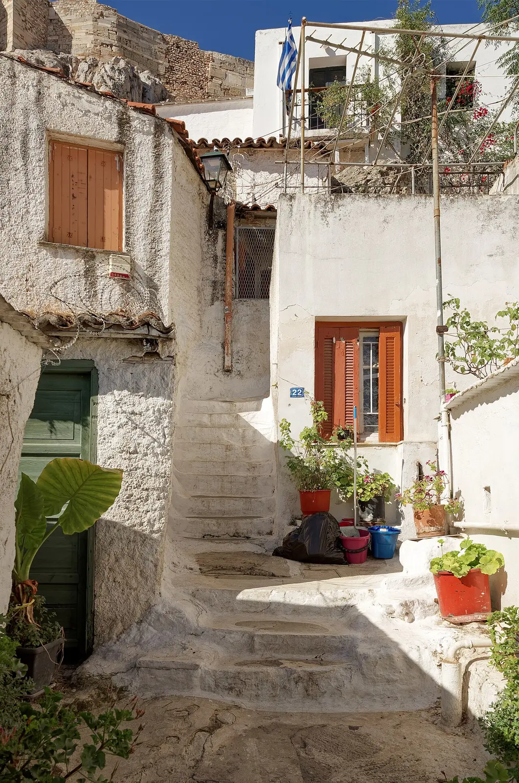 Whitewashed lanes of Anafiotika under the Acropolis