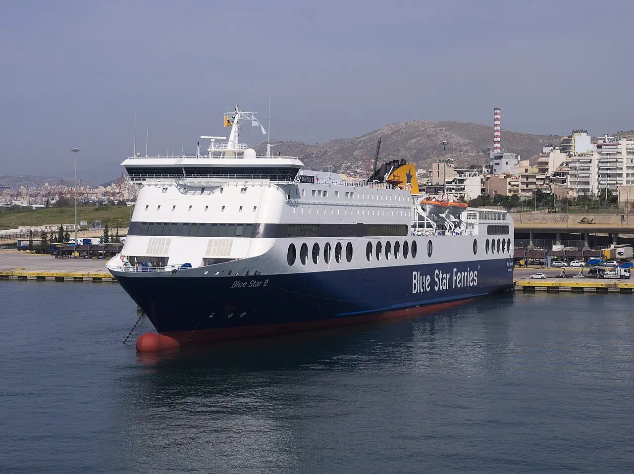 A Blue Star ferry at sea