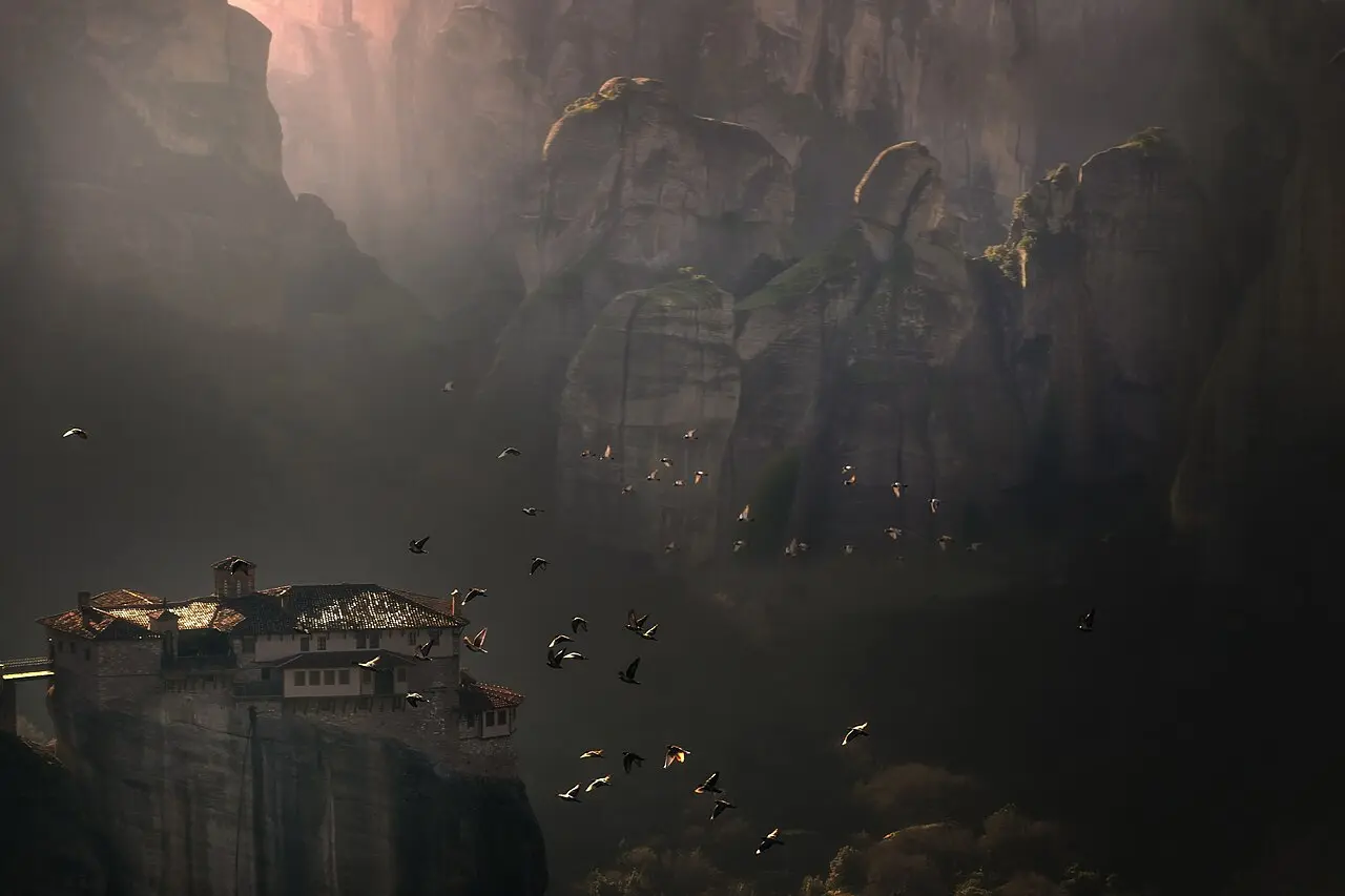 The monasteries of Meteora on their rock pillars