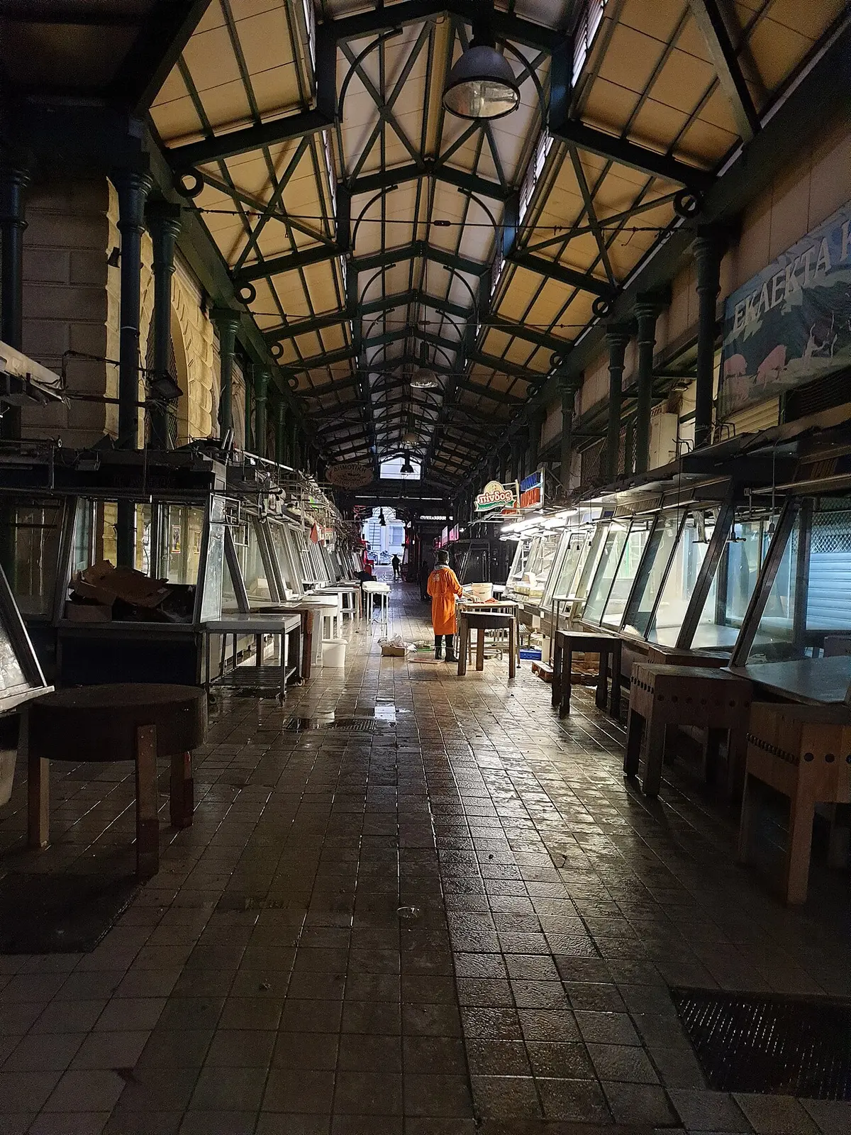 Stalls in the Varvakios central market, Athens