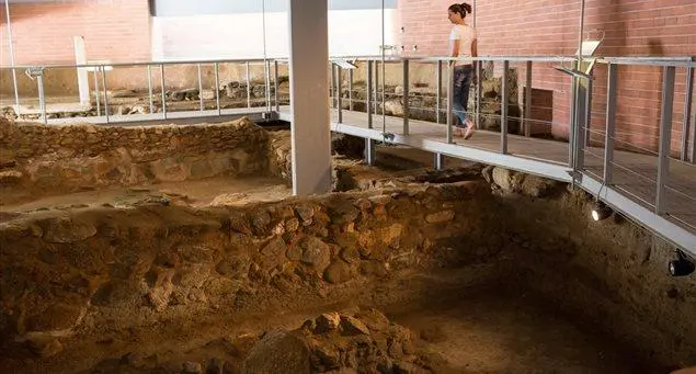 The Grotta archaeological site on the north shore of Naxos harbour