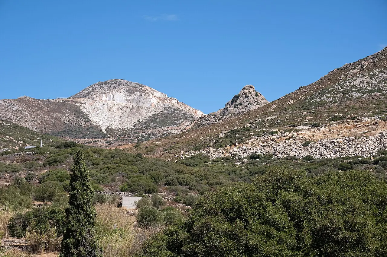 Contemporary marble quarries near Kinidaros, Naxos