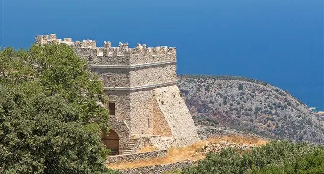The fortified monastery of Christ Photodotis above Danakos, Naxos