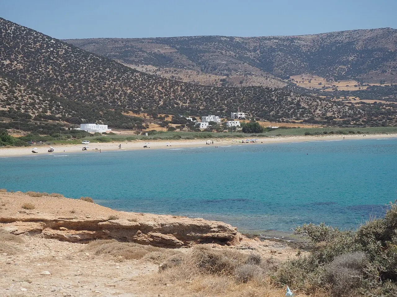 The bay at Agiassos in the far south of Naxos